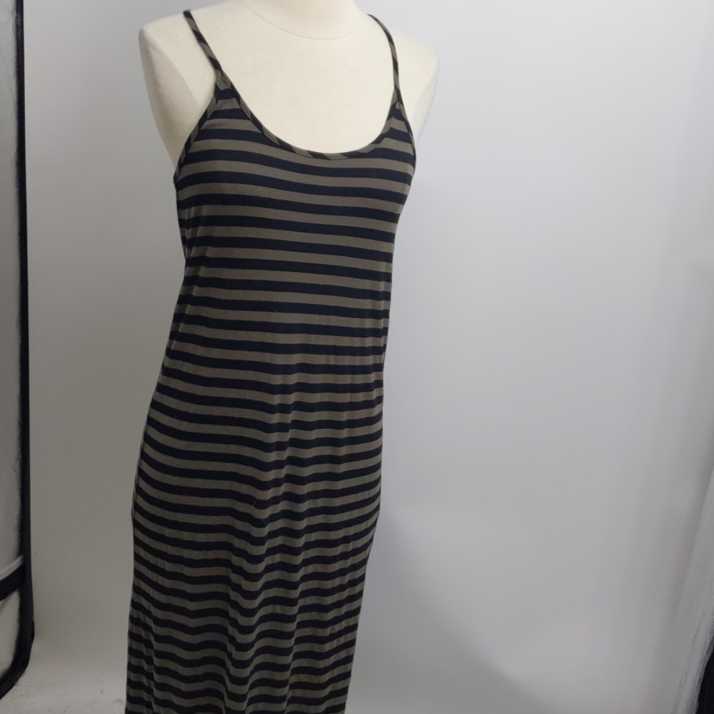 Stem brown/black stripe racer back maxi dress-sz S